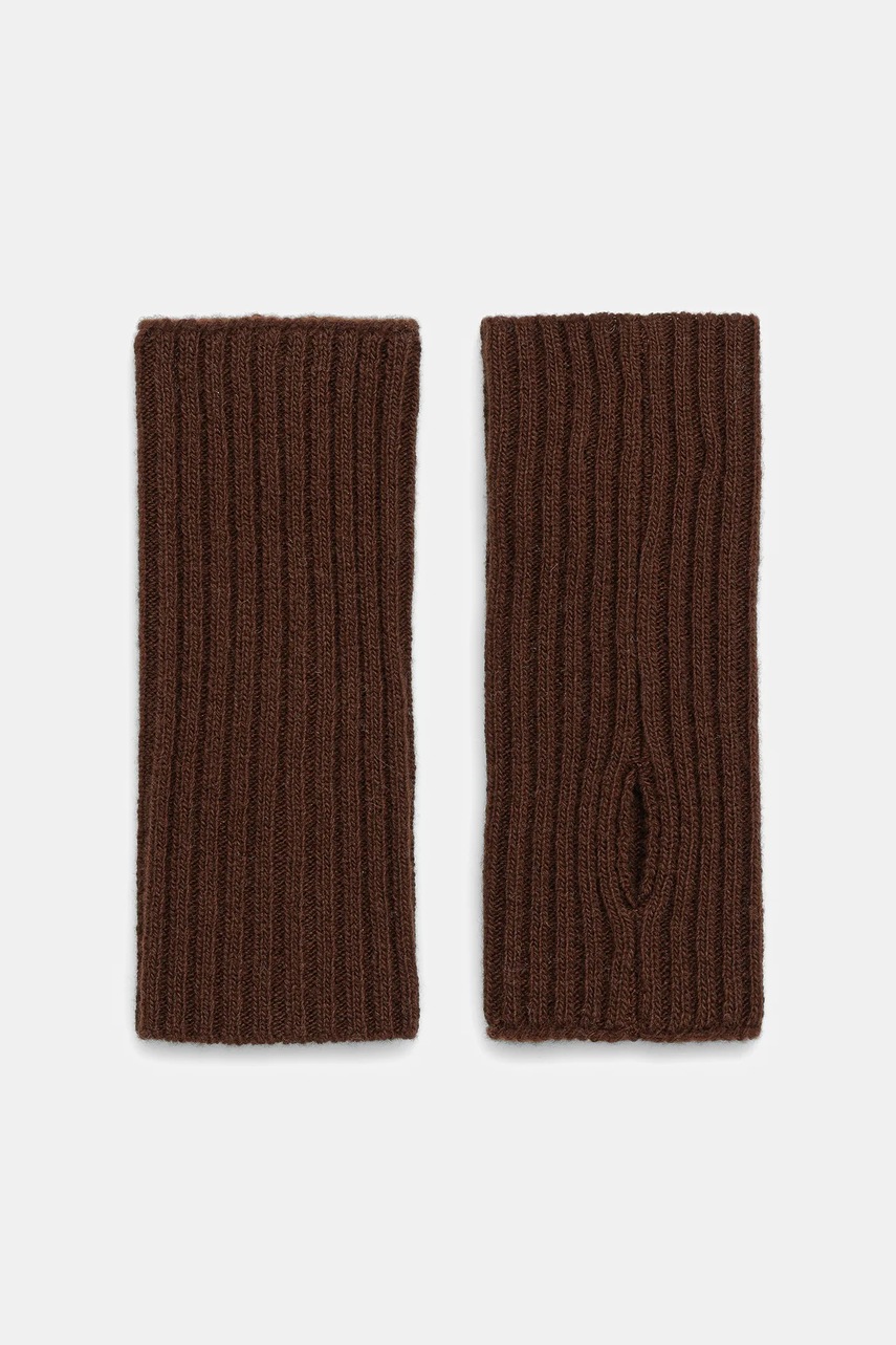 Шерстяные митенки Answear.LAB цвет коричневый