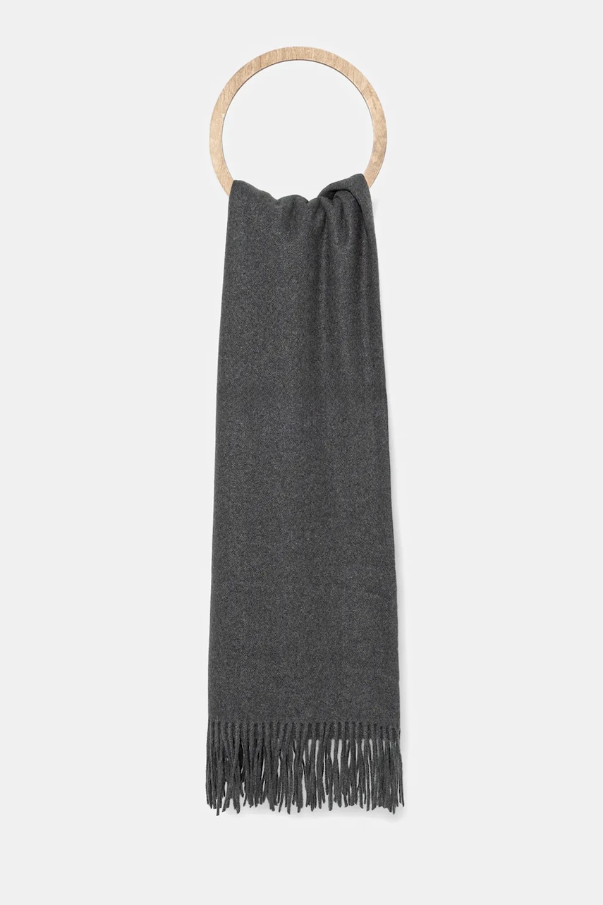 Answear.LAB esarfa de lana culoarea gri, neted