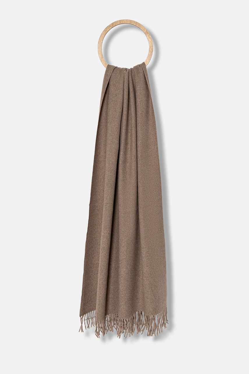 Answear.LAB esarfa de lana culoarea maro, neted