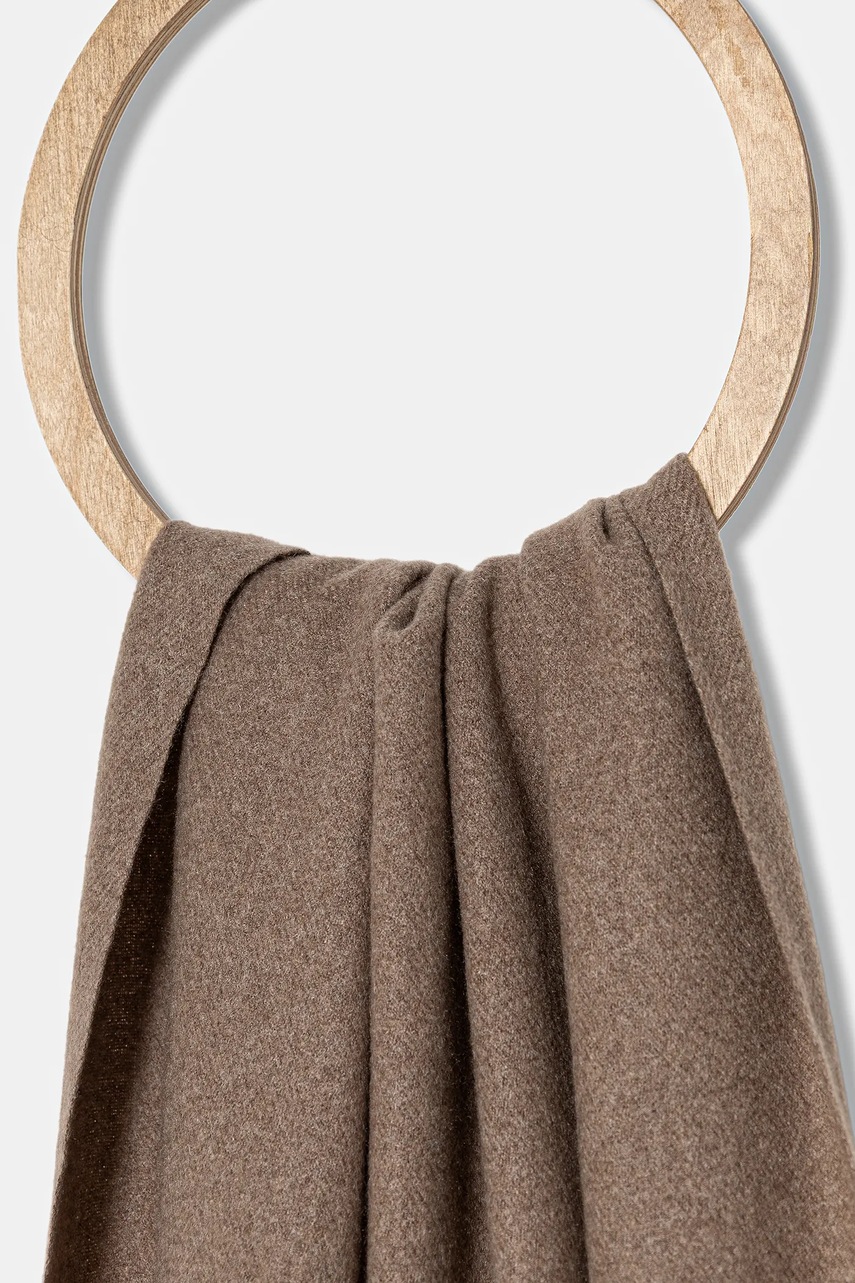Шарф с шерстью Answear.LAB цвет коричневый однотонная