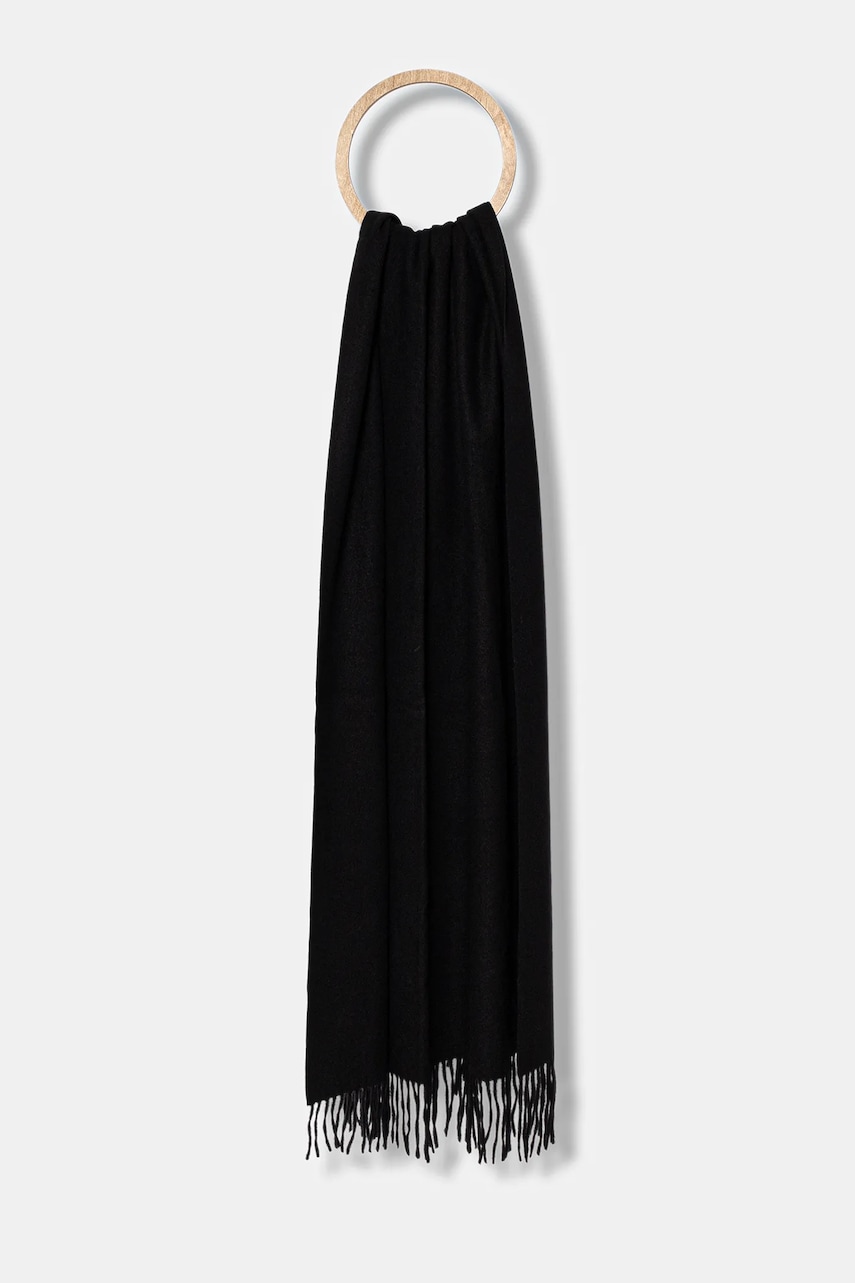Answear.LAB esarfa de lana culoarea negru, neted
