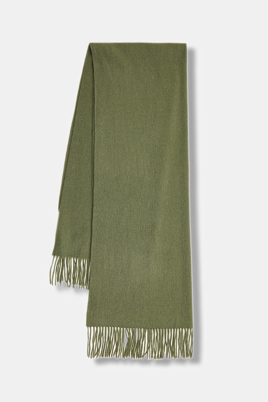 Answear.LAB sal de lana culoarea verde, neted