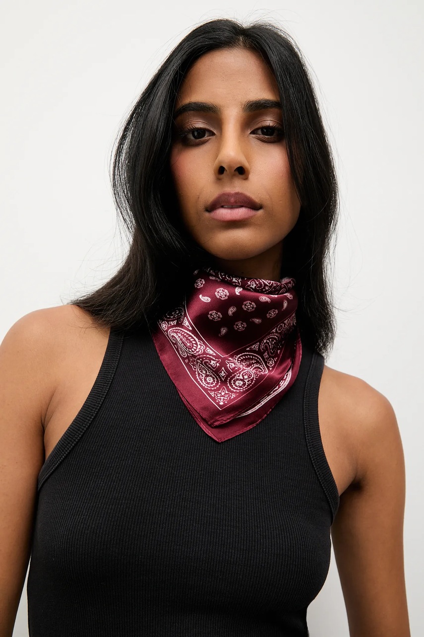 Answear.LAB esarfa de matase culoarea bordo, modelator