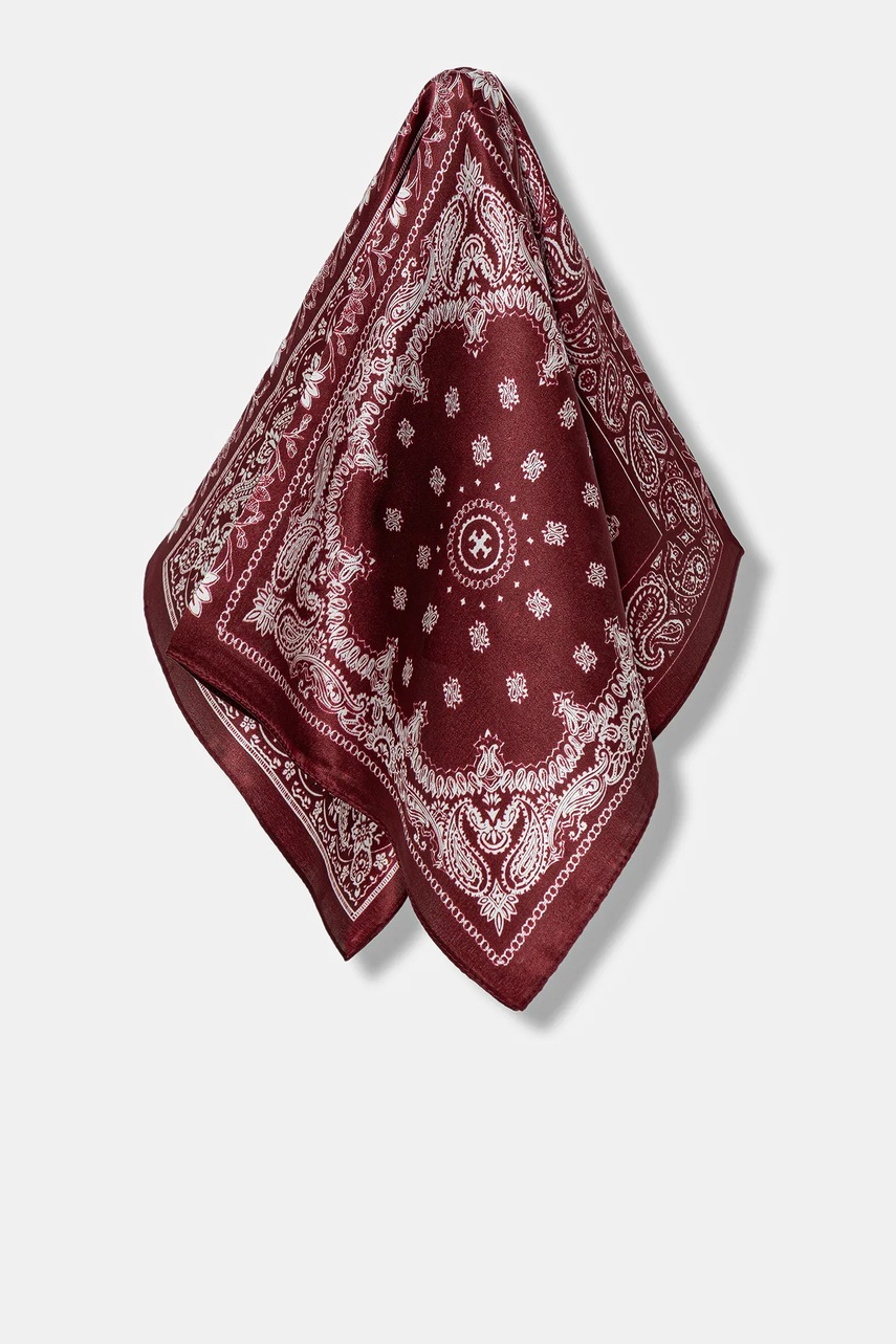 Answear.LAB esarfa de matase culoarea bordo, modelator