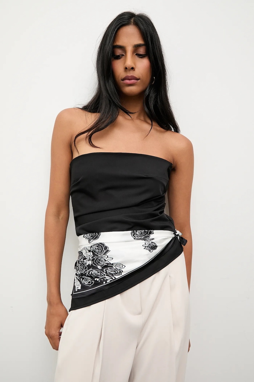Answear.LAB esarfa de matase culoarea alb, modelator