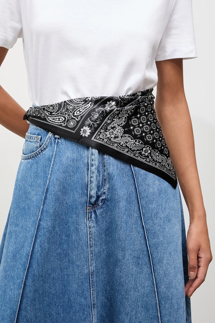 Answear.LAB esarfa de matase culoarea negru, modelator