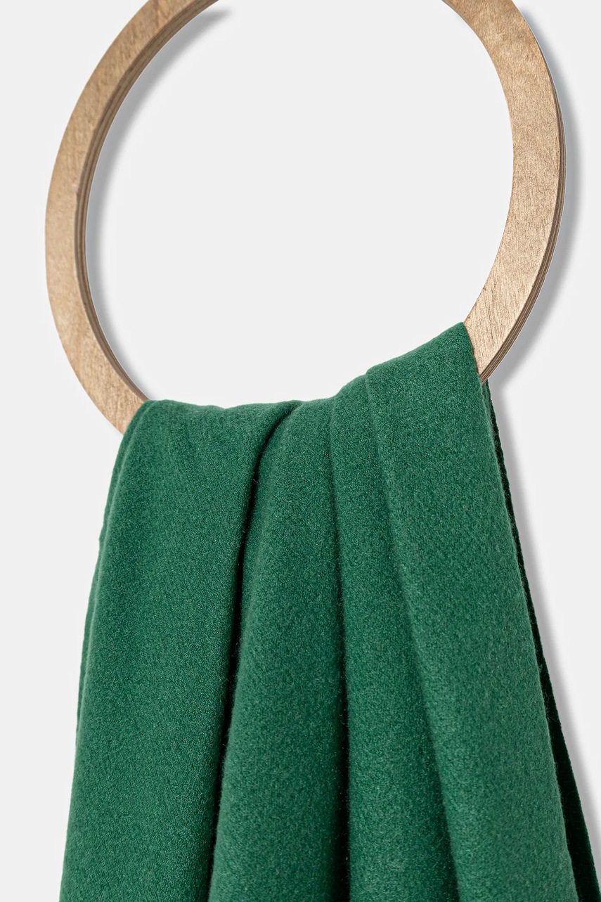 Шарф с шерстью Answear.LAB цвет зелёный однотонная