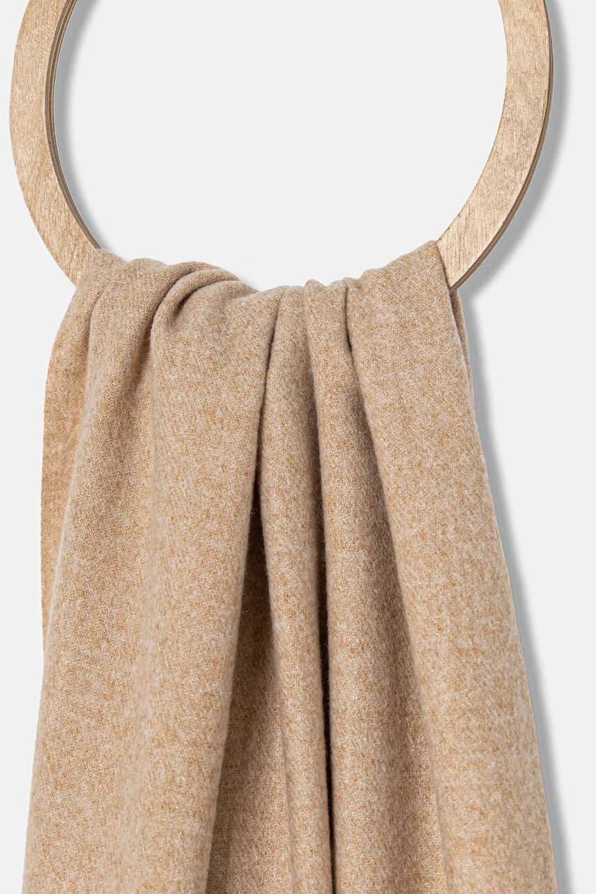Шарф с шерстью Answear.LAB цвет бежевый однотонная
