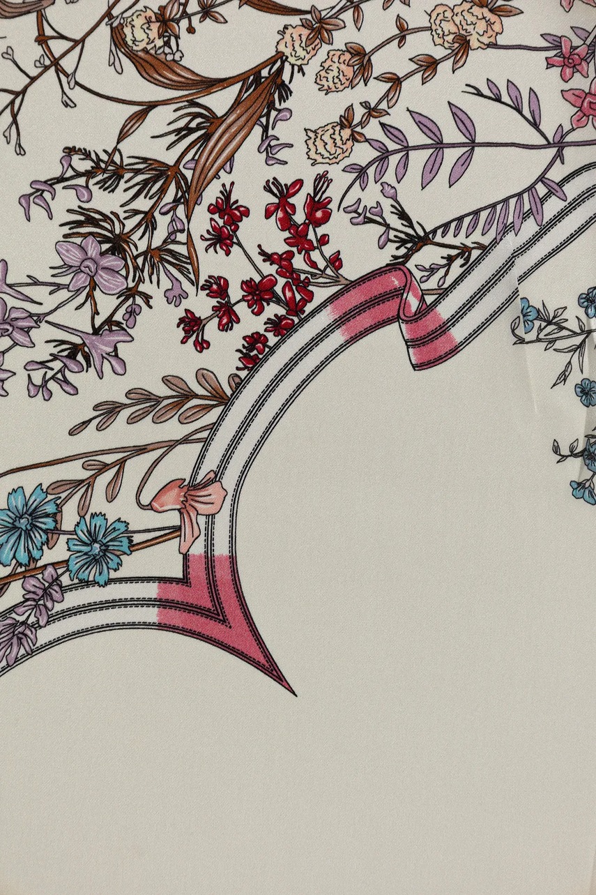 Шелковый платок на шею Answear.LAB цвет бежевый узор