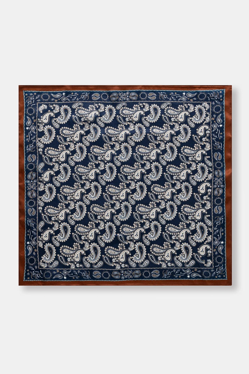 Шелковый платок на шею Answear.LAB цвет синий узор