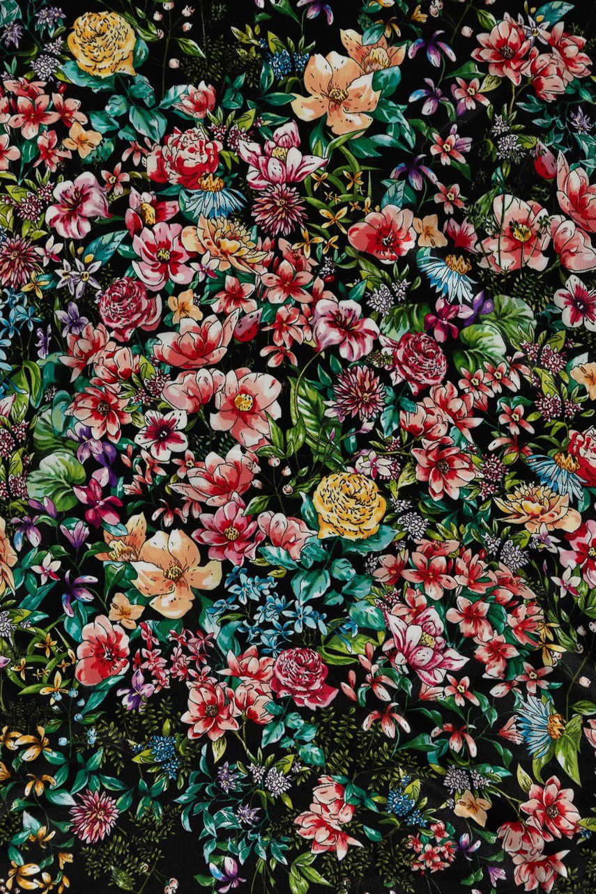 Шелковый платок на шею Answear.LAB цвет чёрный узор