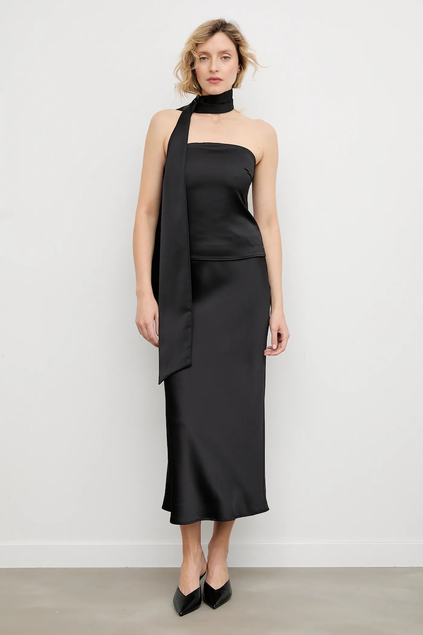 Answear.LAB top și fustă culoarea negru