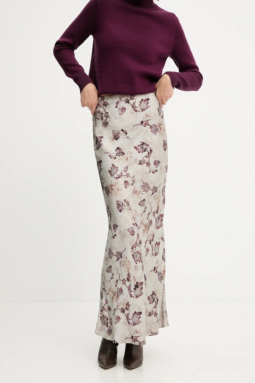 Answear.LAB fusta culoarea gri, maxi, evazati