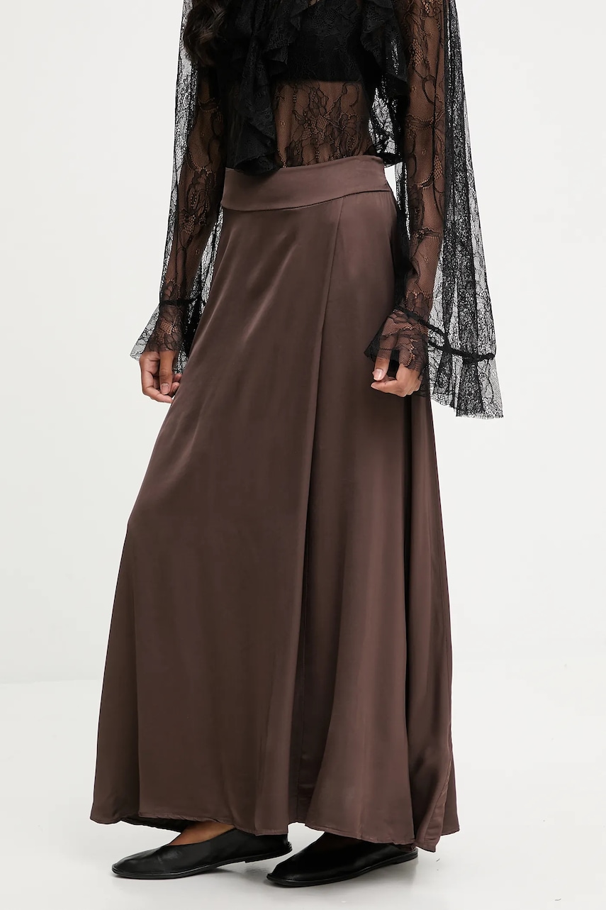 Answear.LAB fusta culoarea maro, maxi, evazati