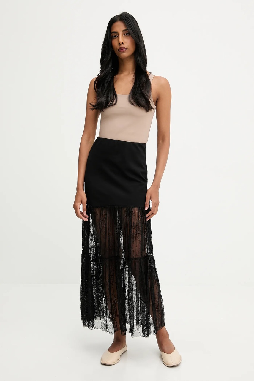 Юбка Answear.LAB цвет чёрный maxi расклешённая