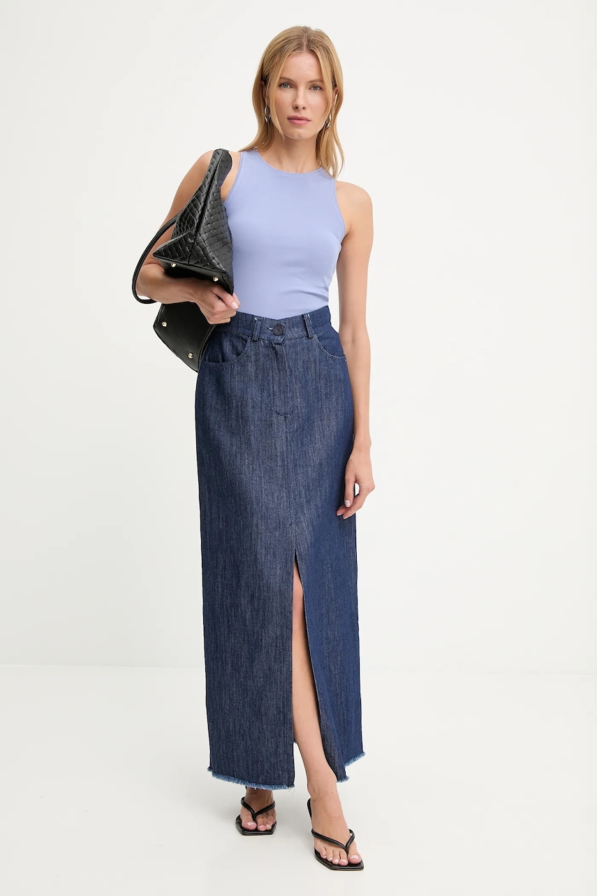 Answear.LAB fusta jeans maxi, drept