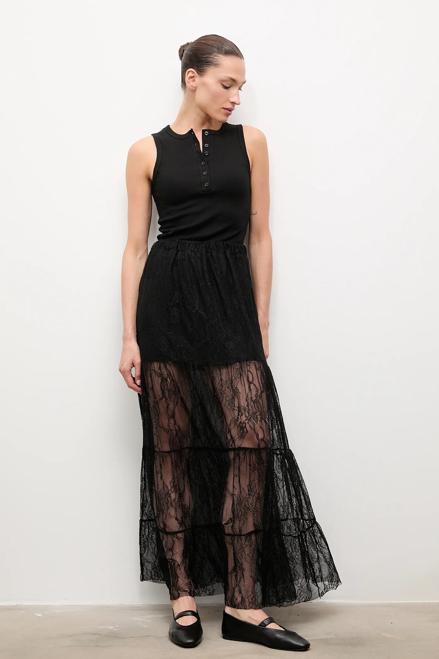 Юбка Answear.LAB цвет чёрный maxi расклешённая