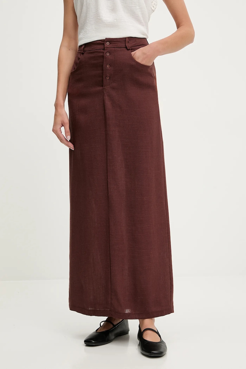 Answear Lab fusta de in culoarea maro, maxi, drept