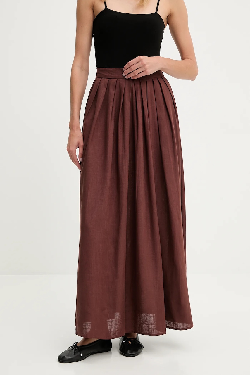 Answear Lab fusta de in culoarea maro, maxi, evazati