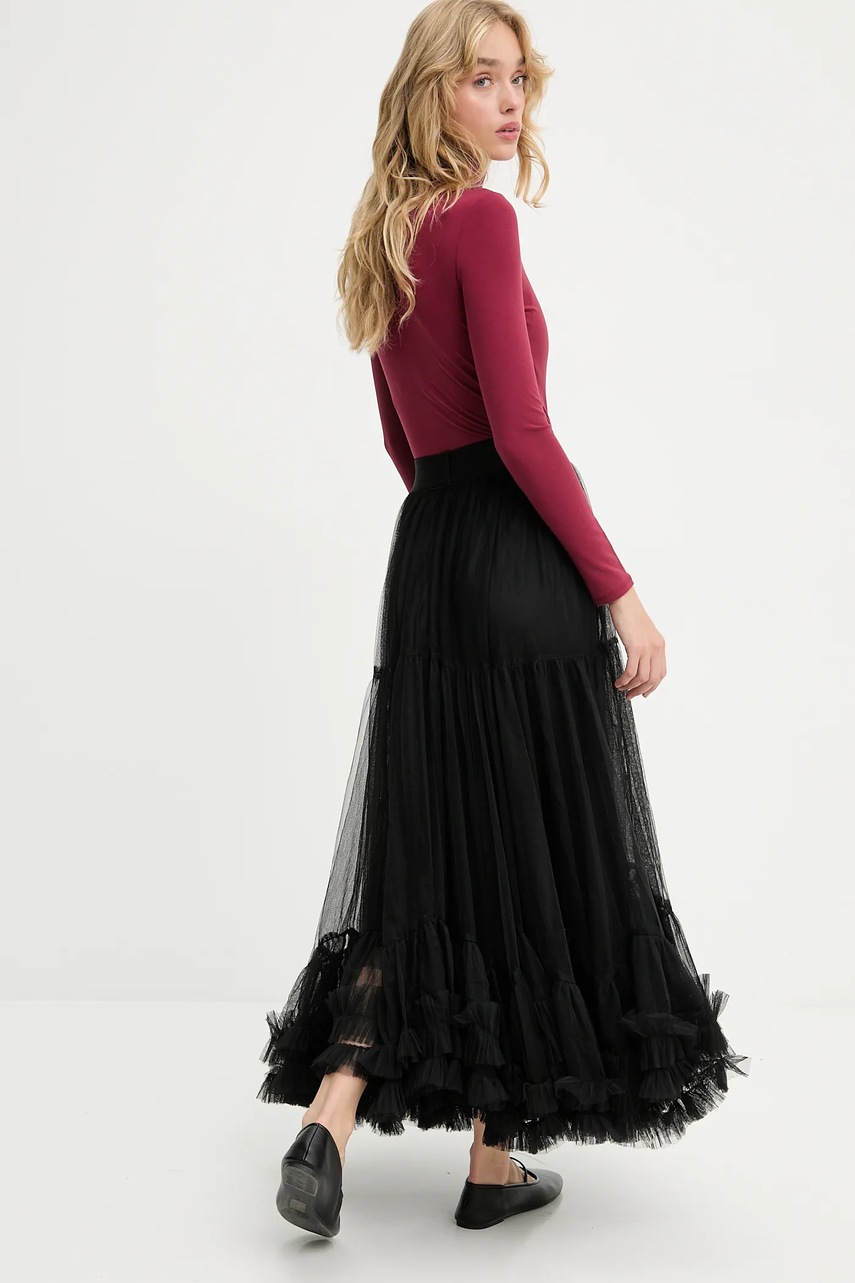 Юбка Answear.LAB цвет чёрный maxi расклешённая