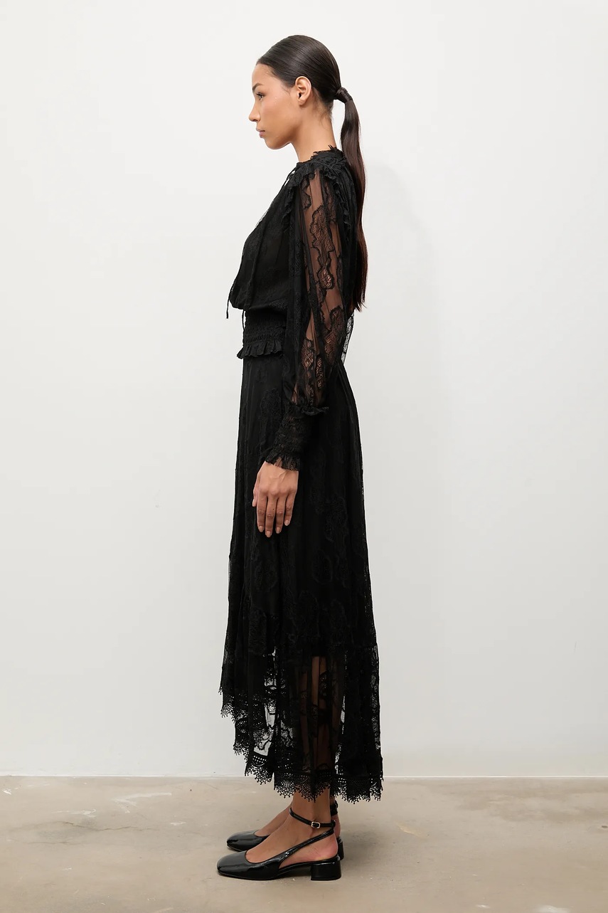 Юбка Answear.LAB цвет чёрный midi расклешённая