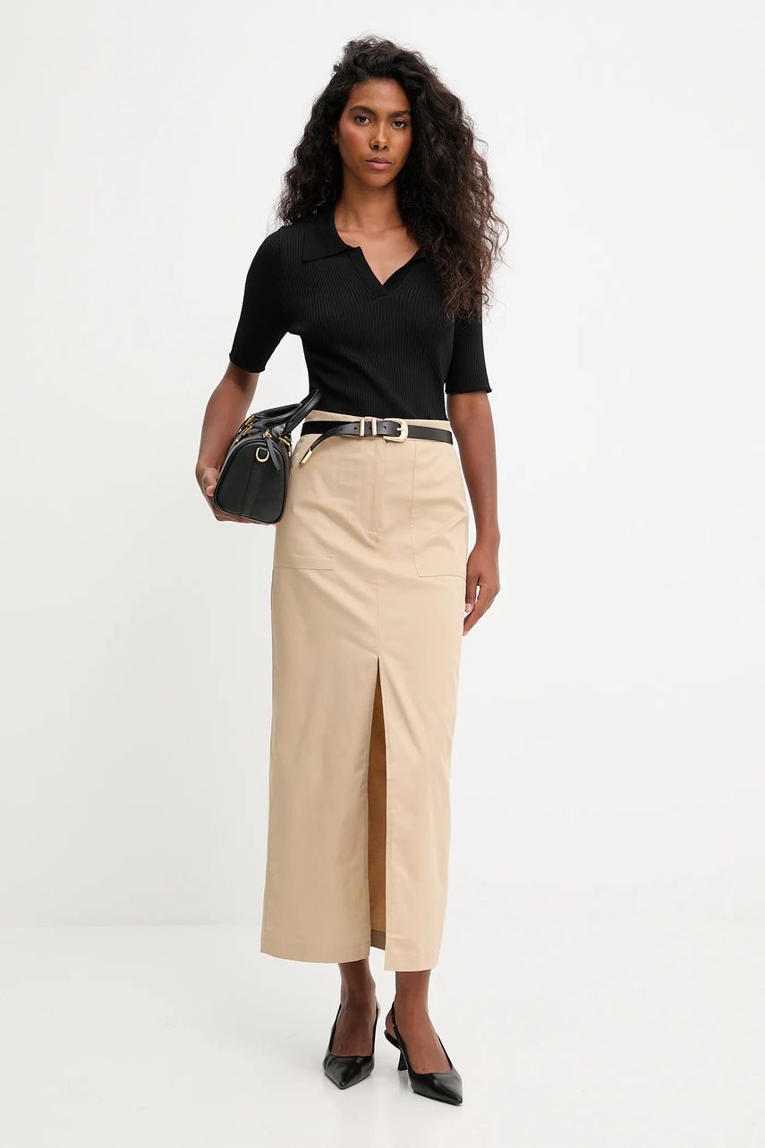 Юбка Answear.LAB цвет бежевый maxi прямая