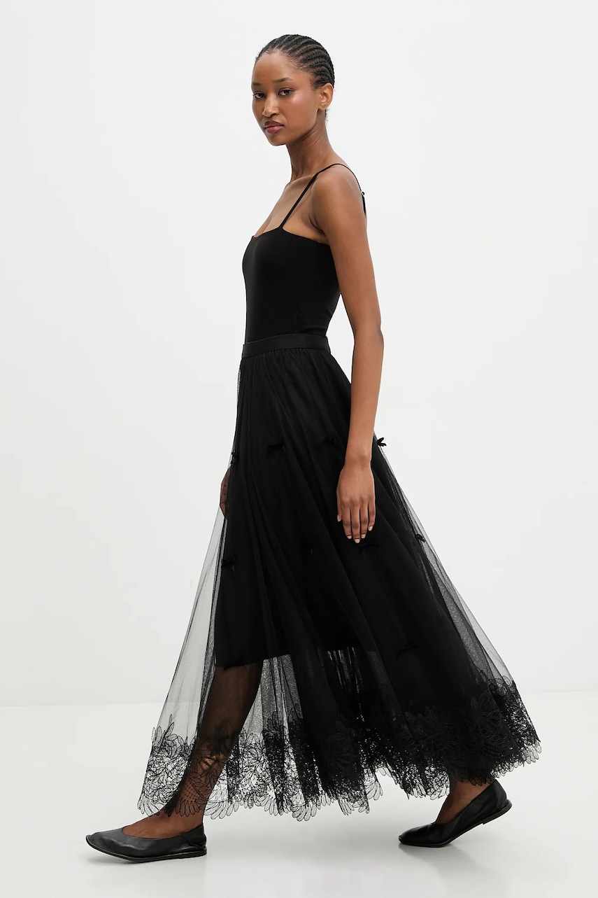 Answear.LAB fusta culoarea negru, maxi, evazati