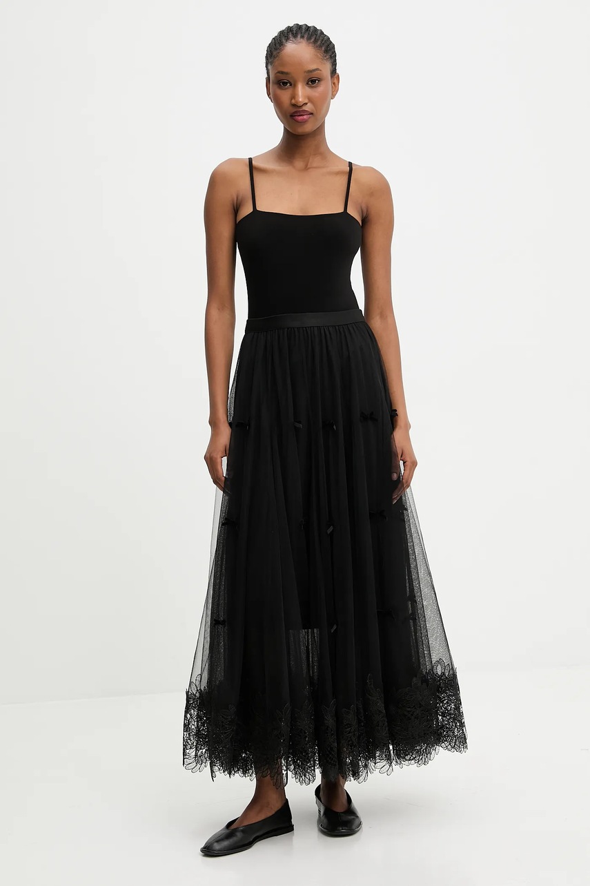 Юбка Answear.LAB цвет чёрный maxi расклешённая