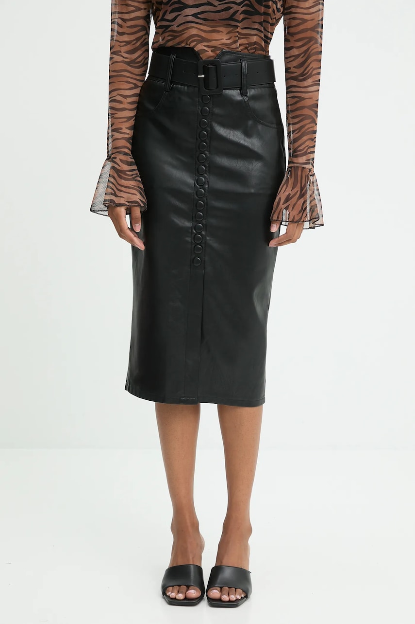 Answear.LAB fusta culoarea negru, midi, creion