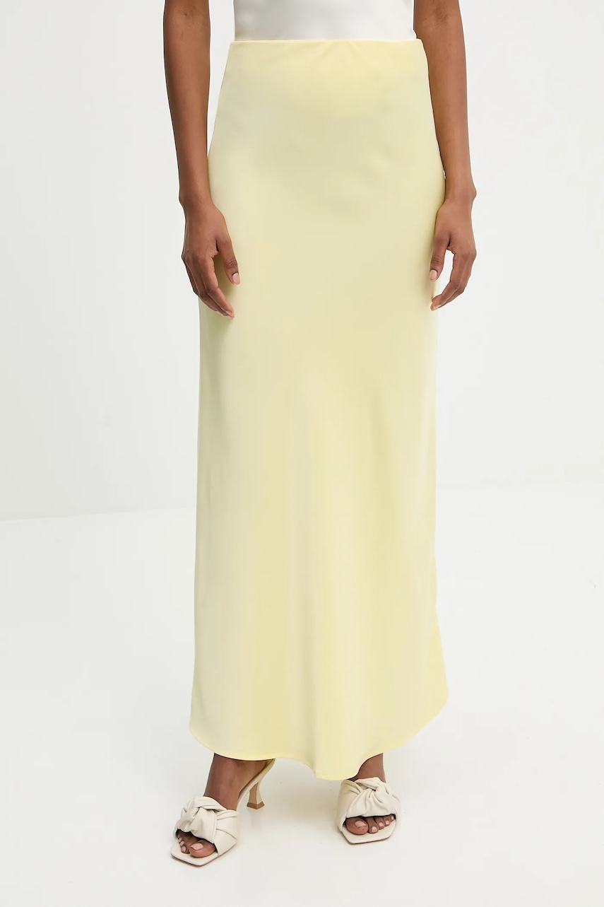 Answear.LAB fusta culoarea galben, maxi, evazati