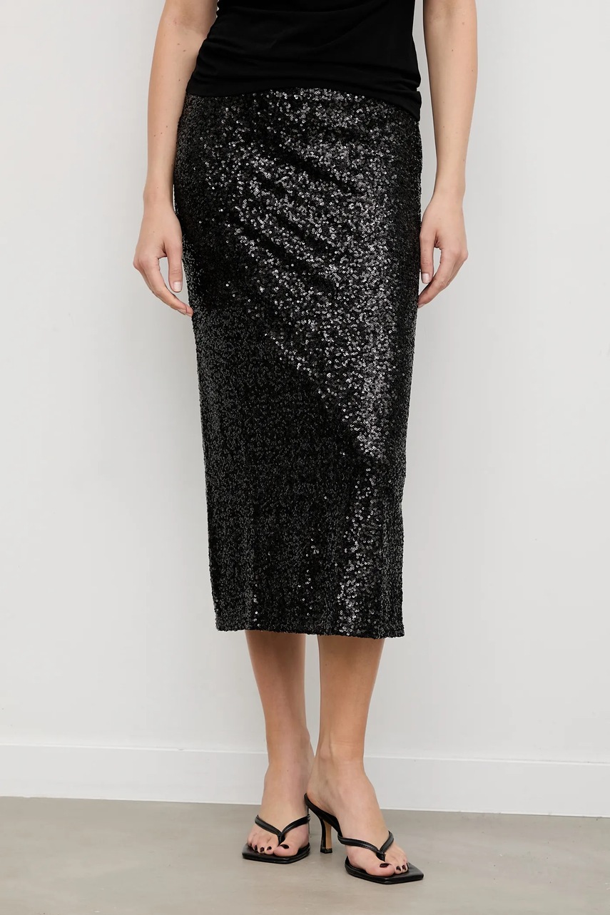 Answear.LAB fusta culoarea negru, midi, creion