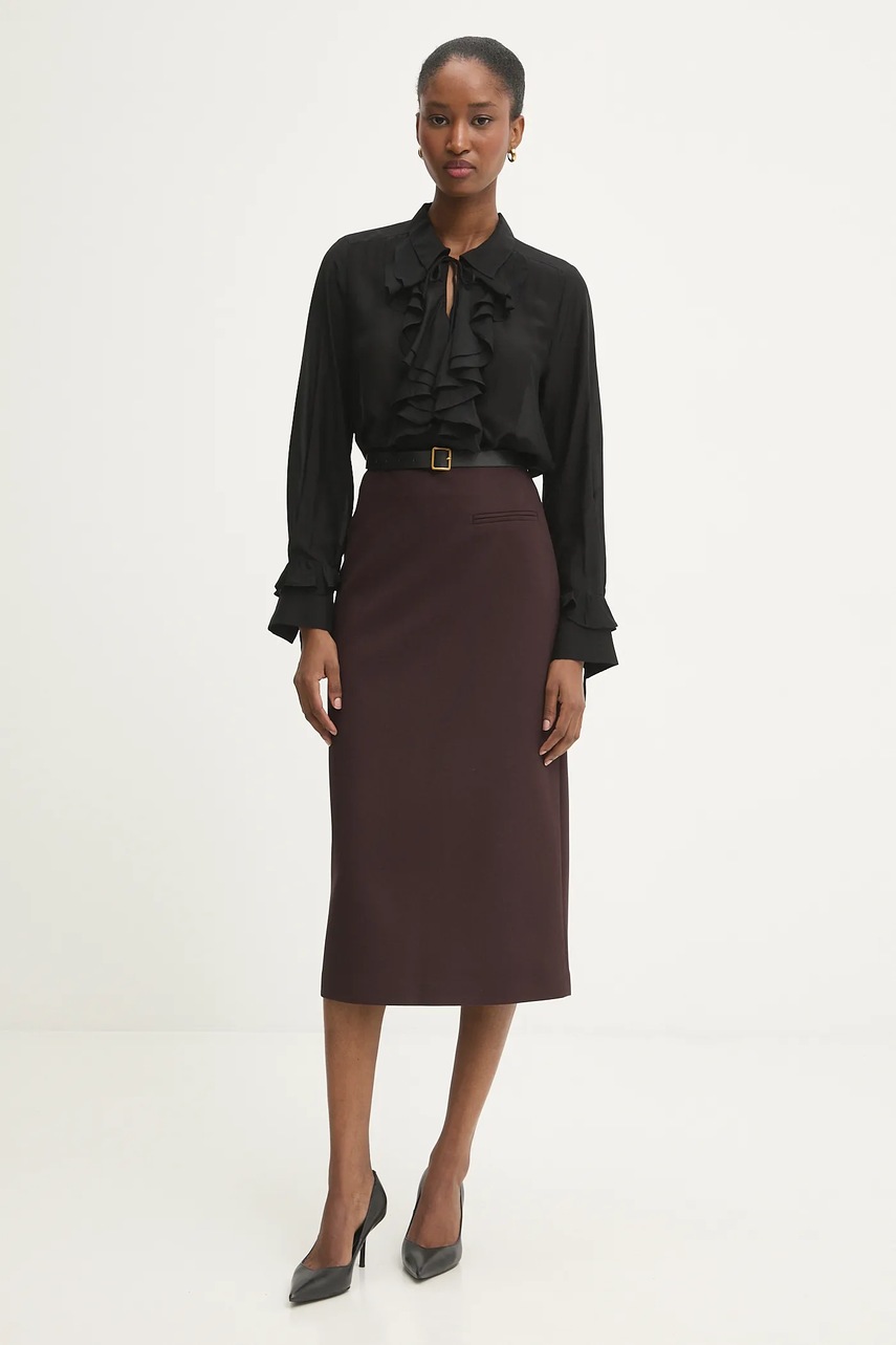 Юбка Answear.LAB цвет бордовый midi карандаш