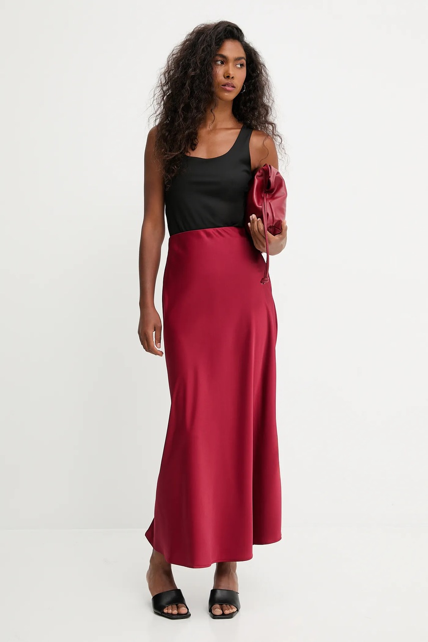 Answear.LAB fusta culoarea rosu, maxi, drept