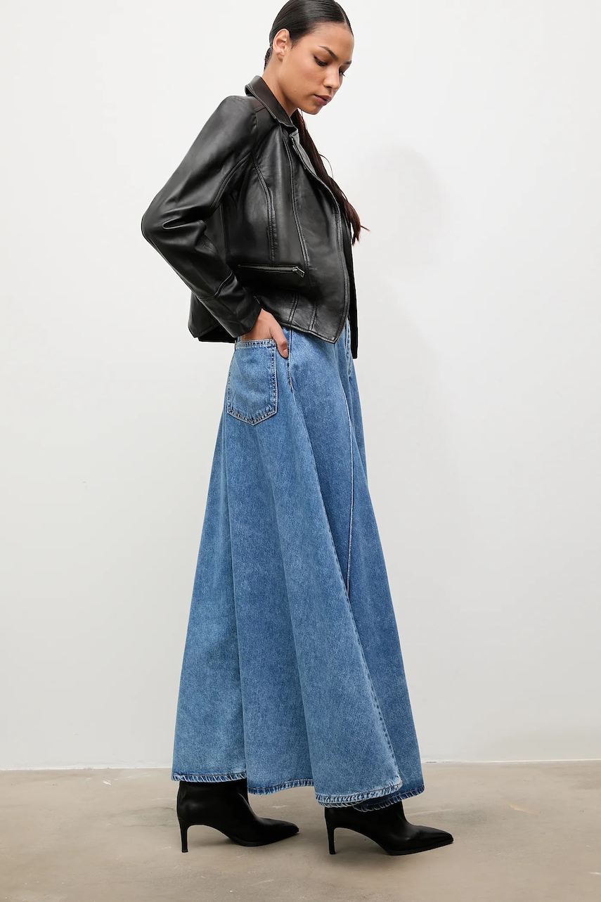 Answear.LAB fusta jeans midi, evazati