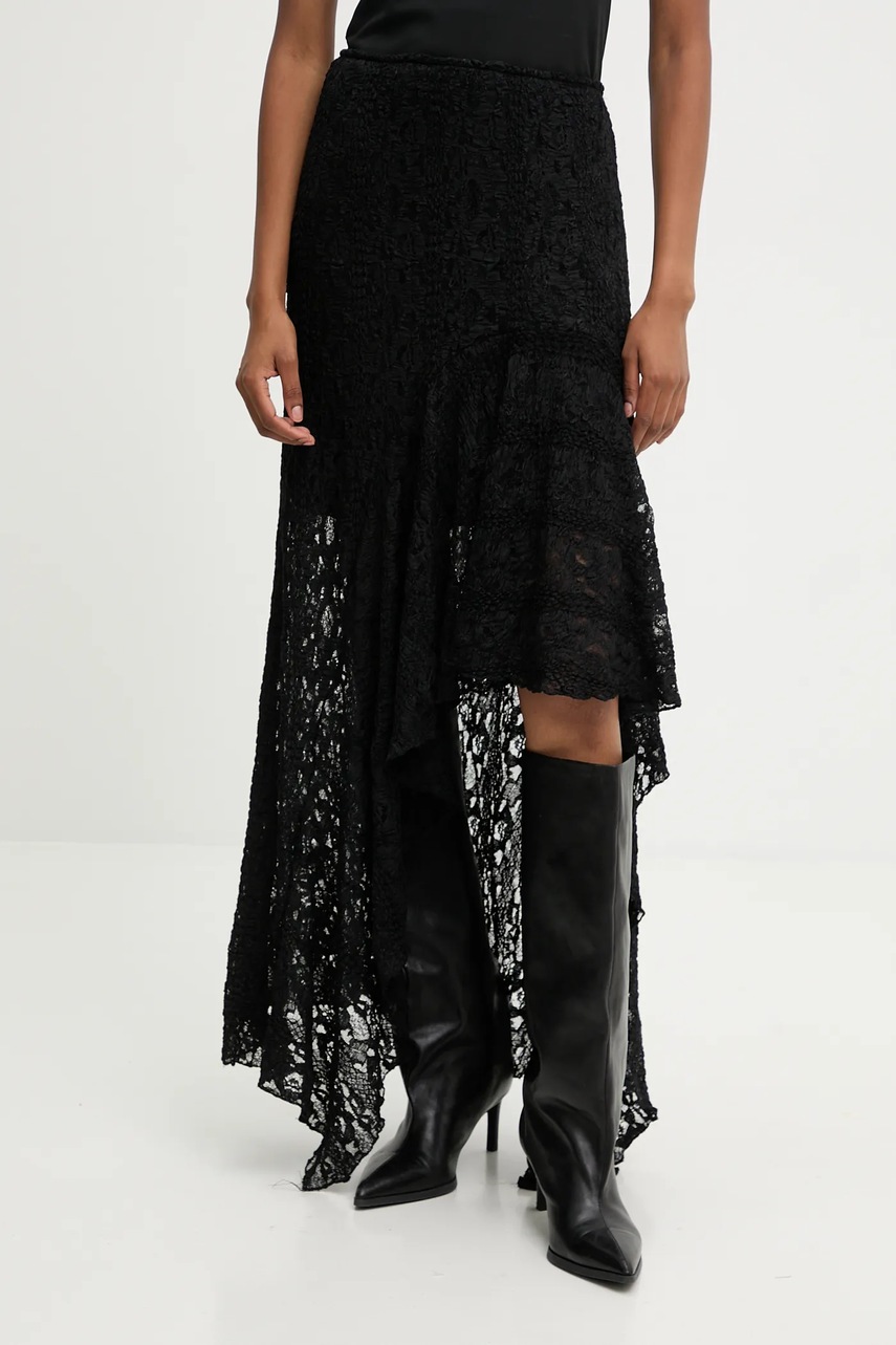 Answear.LAB fusta culoarea negru, midi, evazati