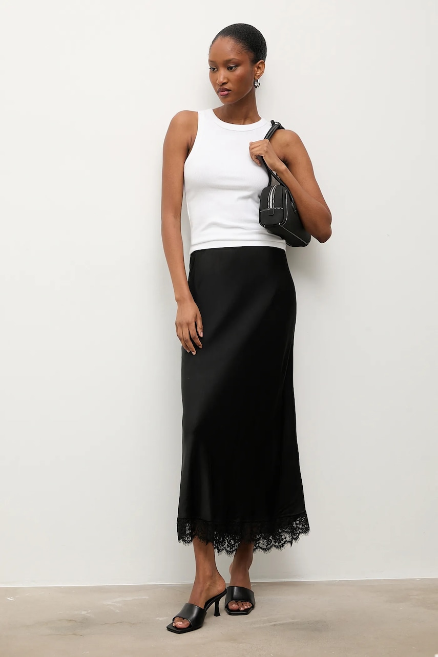 Answear.LAB fusta culoarea negru, maxi, evazati