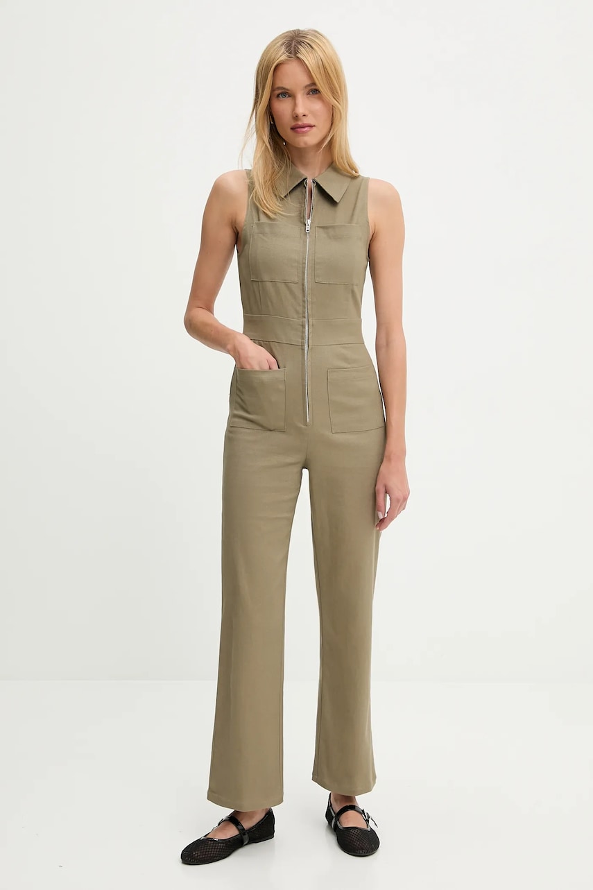 Answear Lab salopeta jeans culoarea verde