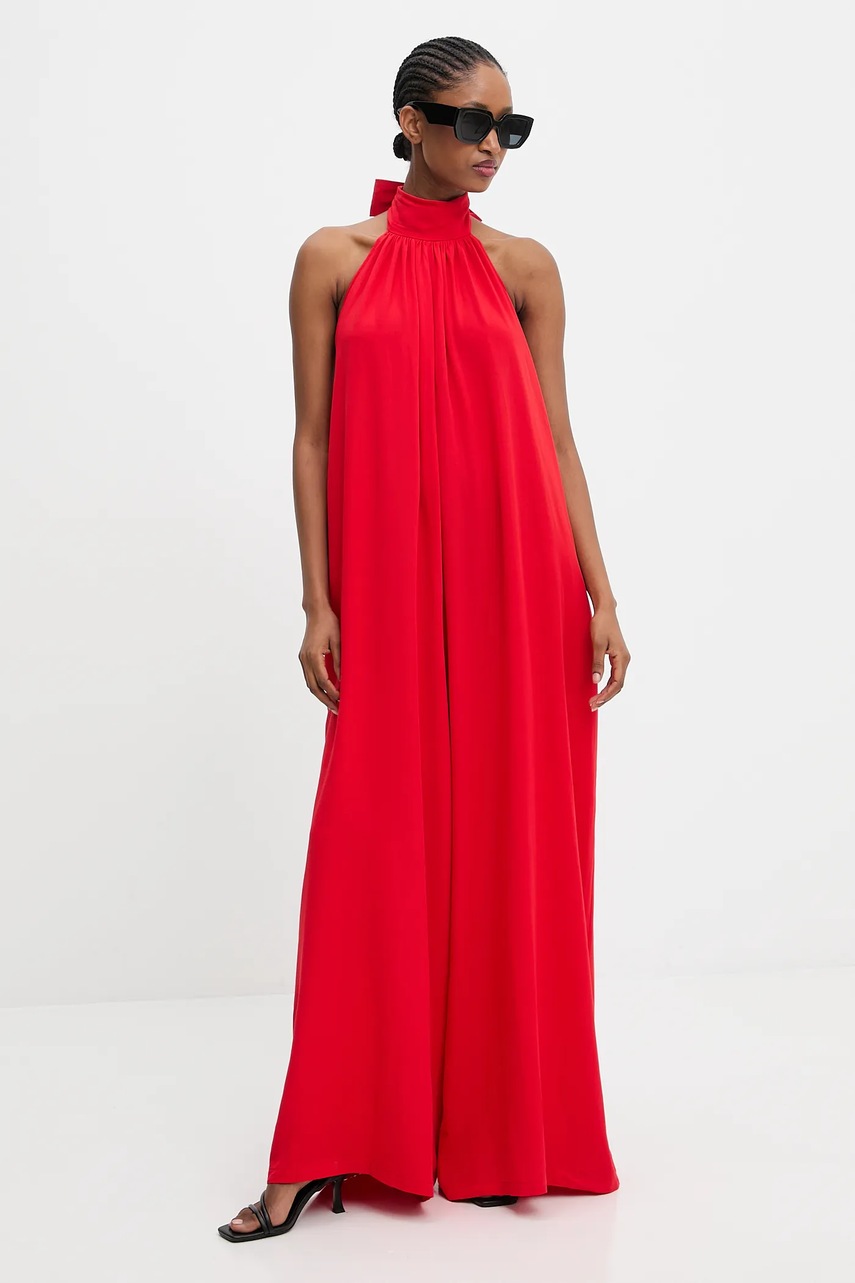 Комбинезон Answear.LAB цвет красный вязаное декольте