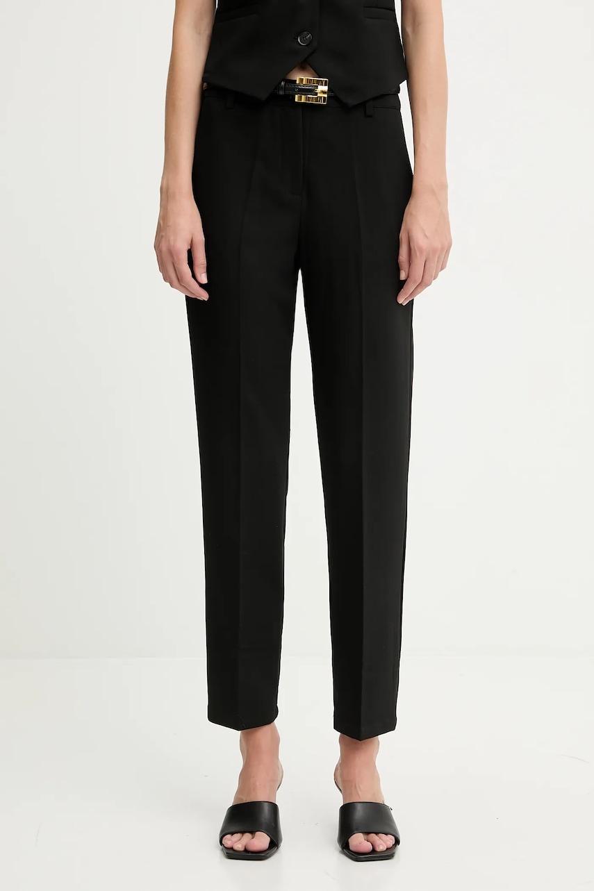 Answear.LAB pantaloni culoarea negru, drept, high waist