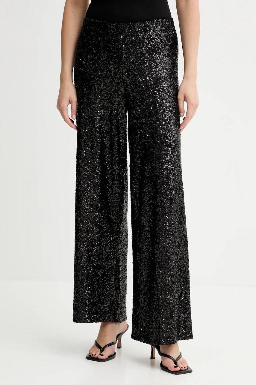Levně Kalhoty Answear.LAB dámské, černá barva, široké, high waist