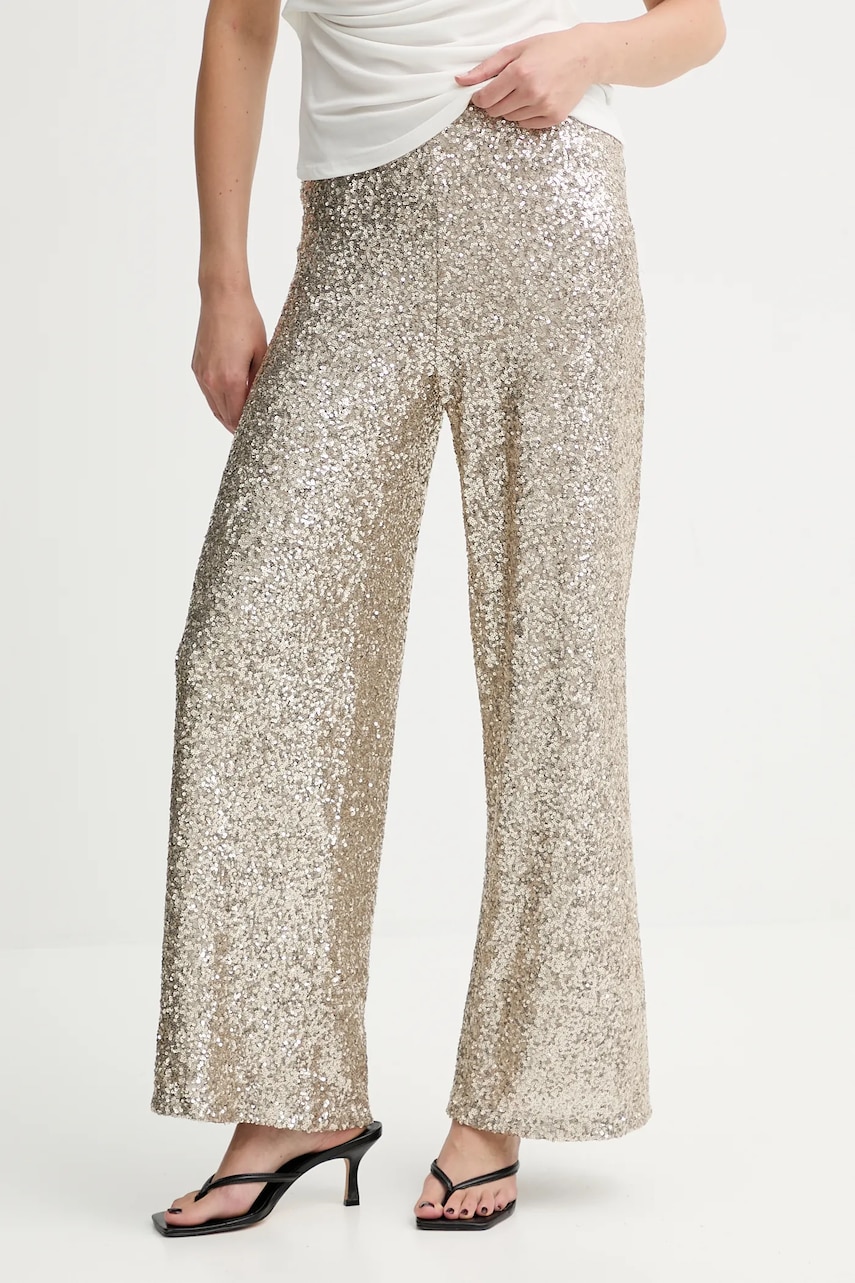 Answear.LAB pantaloni culoarea auriu, lat, high waist