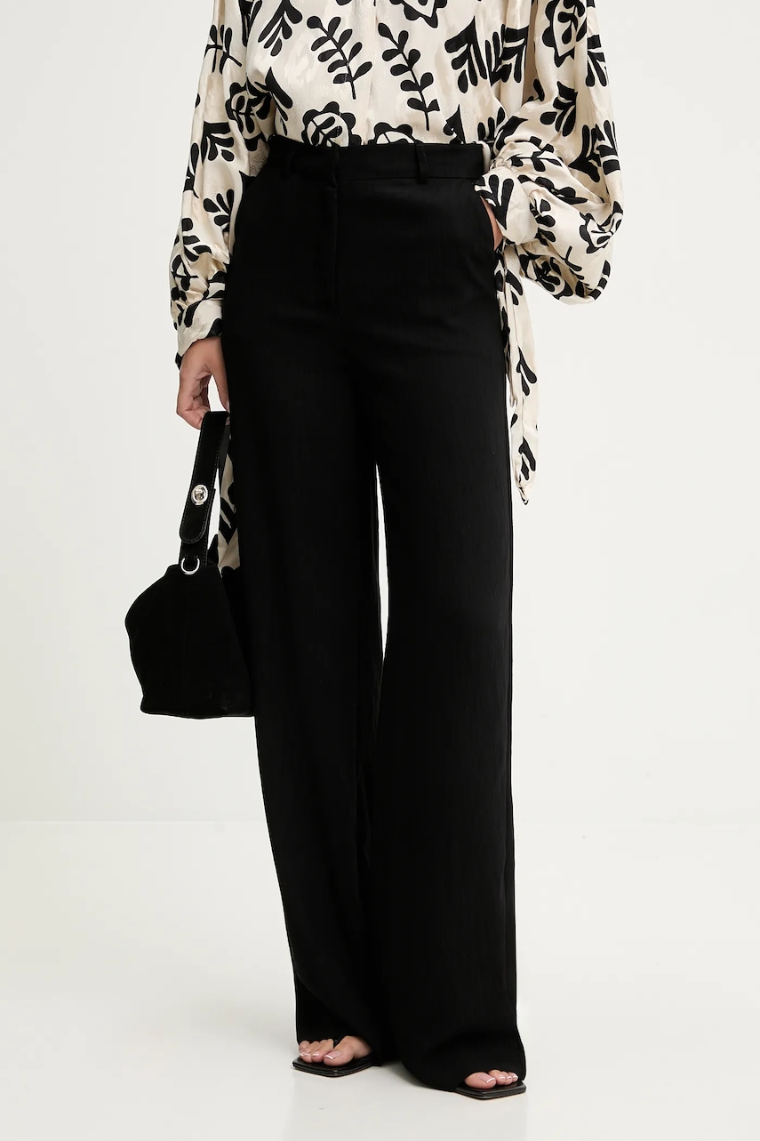 Answear.LAB pantaloni culoarea negru, lat, high waist