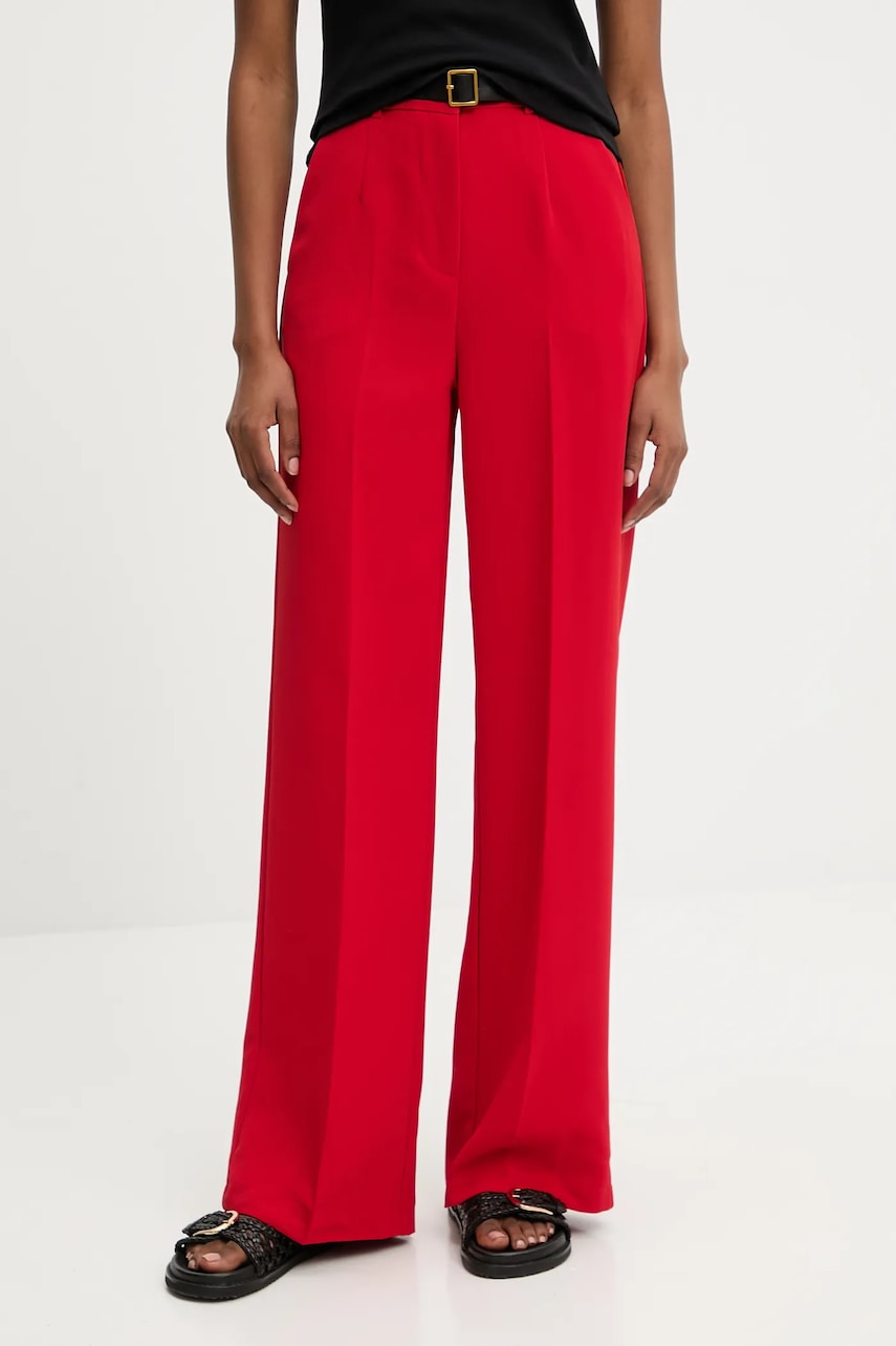 Answear.LAB pantaloni culoarea rosu, lat, high waist