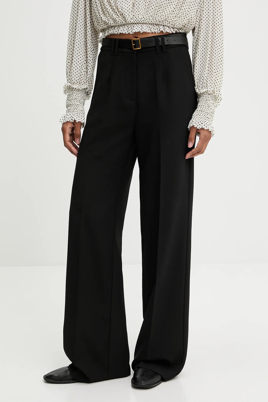 Answear.LAB pantaloni culoarea negru, lat, high waist
