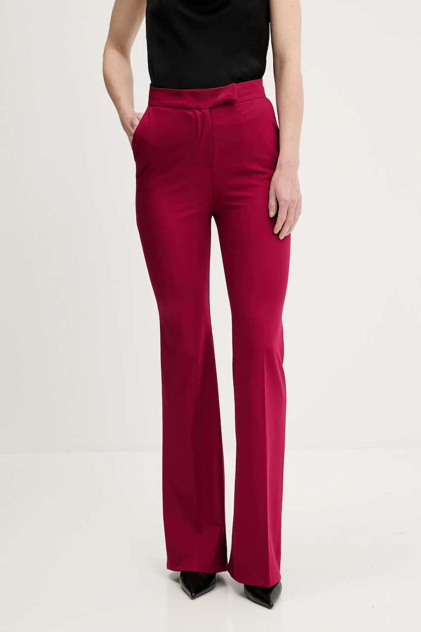 Answear Lab pantaloni culoarea roz, evazati, medium waist