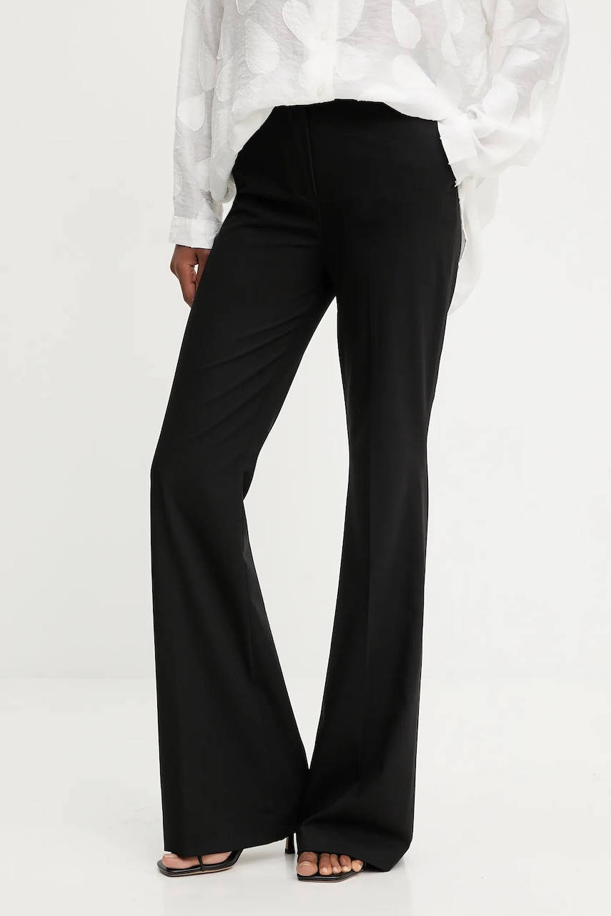 Answear Lab pantaloni culoarea negru, evazati, medium waist