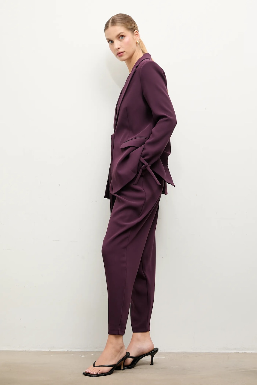 Брюки Answear.LAB цвет фиолетовый chinos высокая посадка Брюки Answear.LAB цвет фиолетовый chinos высокая посадка