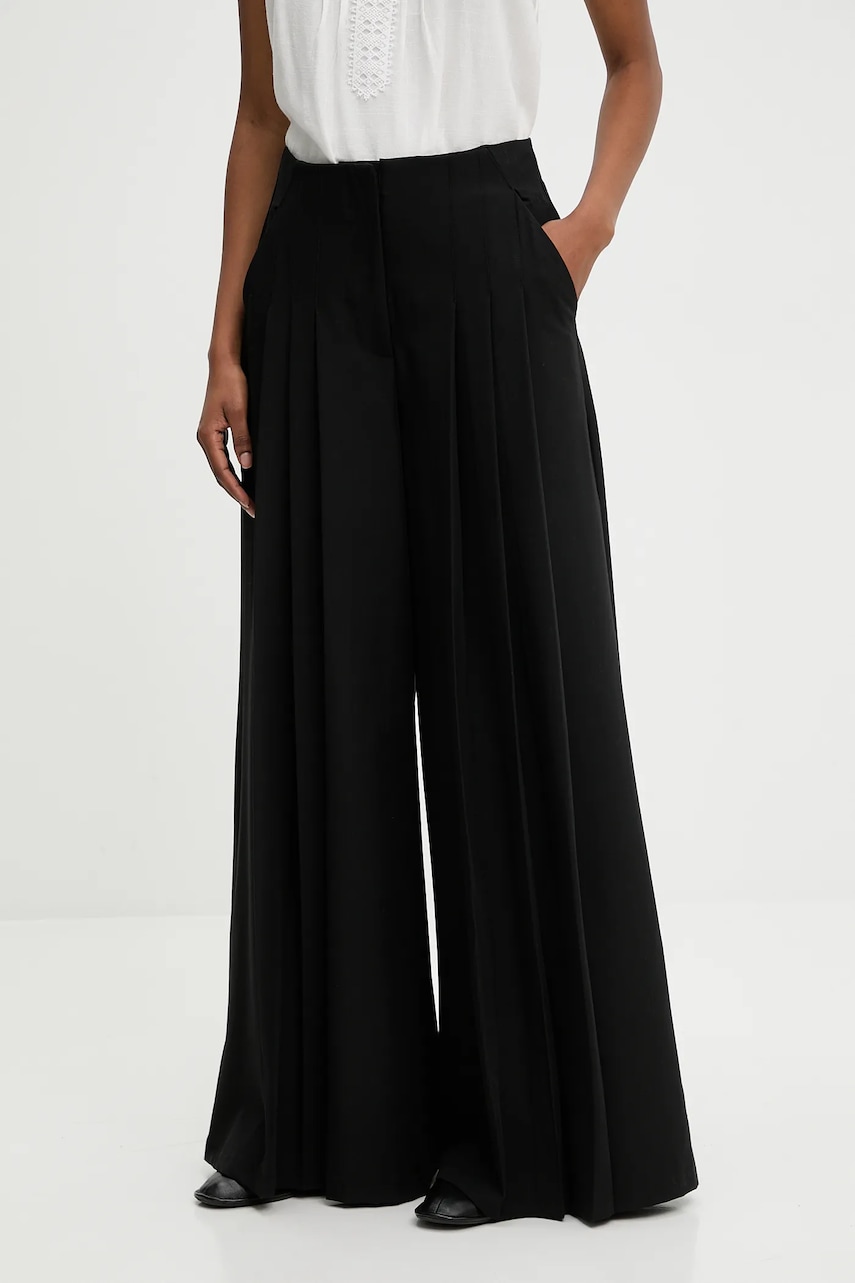 Answear.LAB pantaloni culoarea negru, lat, high waist