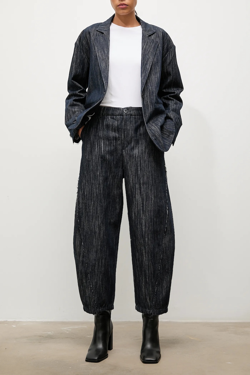 Брюки Answear.LAB цвет синий широкие высокая посадка Брюки Answear.LAB цвет синий широкие высокая посадка