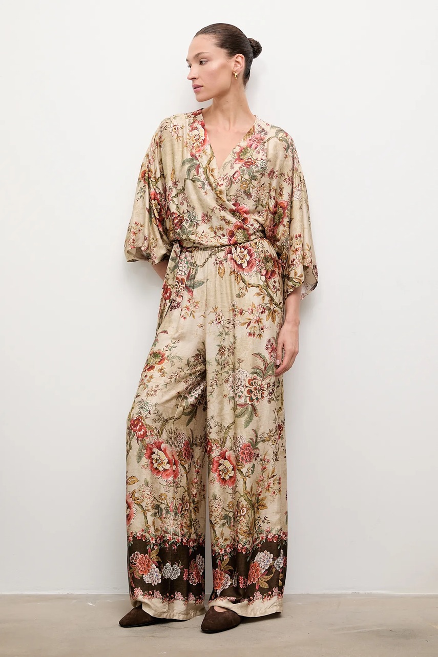 Брюки Answear.LAB цвет бежевый прямая высокая посадка